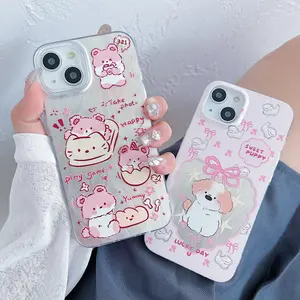 Cute Cartoon Bear Pattern Phone Case, Decorative Phone Protector Cover, Phone Accessories Compatible for iPhone 17 16 15 14 13 12 11 Pro Max Plus & Samsung Galaxy S26 S25 S24 S23 S22 Ultra