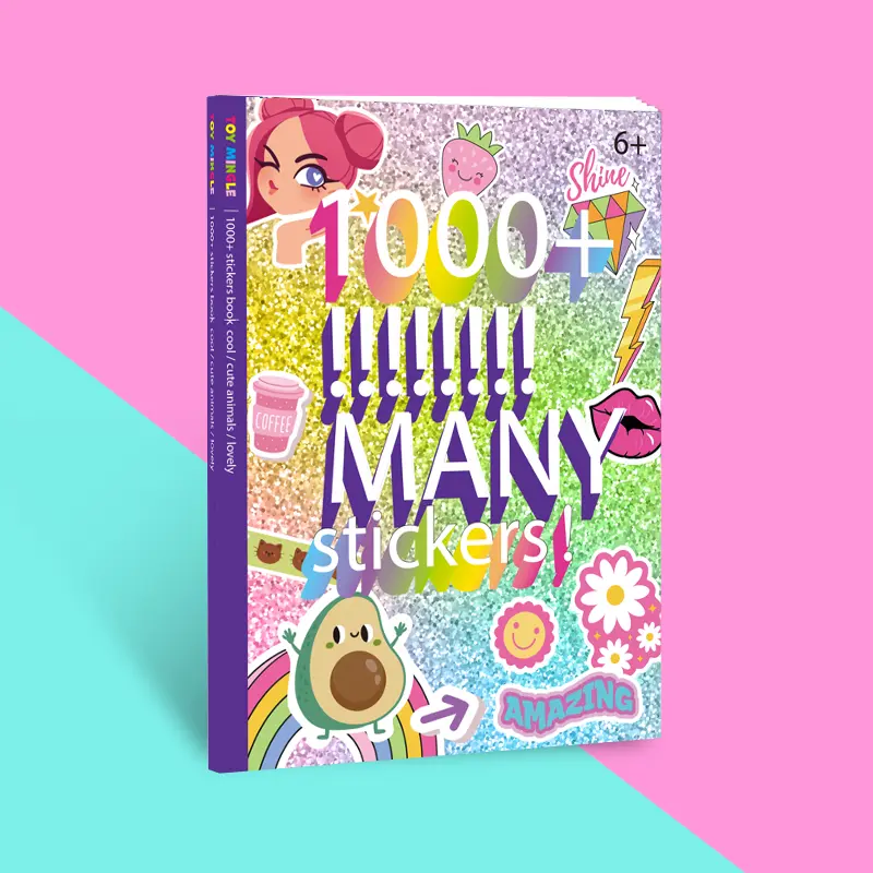 Festive Glitter Sticker Book – 1000+ Trendy, Cute & Sparkly Stickers (Avocado, Rainbow, Fun Icons), Perfect for Christmas, Halloween & Birthday Gifts – 6+ Kids’ Creative Craft Set for Holiday Decor & Playful DIY Fun!