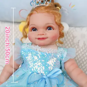 VACOS 50cm Ultra-Realistic Soft Vinyl Princess Doll - Cuddly, Hypoallergenic & Detailed - 20in Newborn Art Toy For Unfor