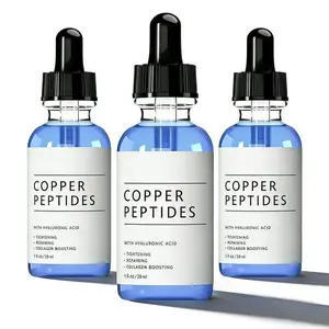 Copper Peptide Facial Hydrating Serum Essence, Contains Hyaluronic Acid, 30ML, Moisturizes, Tightens, Smooths, Brightens, Suitable for All Skin Types, Brightening Facial Serum