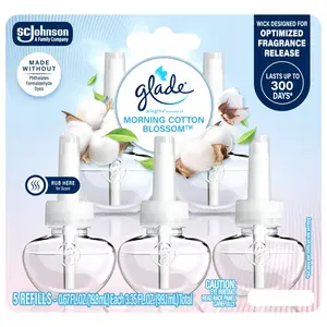 Glade PlugIns Scented Oil Refills, Morning Cotton Blossom, 5 Count