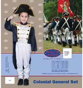 Dress Up America Colonial General Dress up Costume Set Small 4-6 218-S