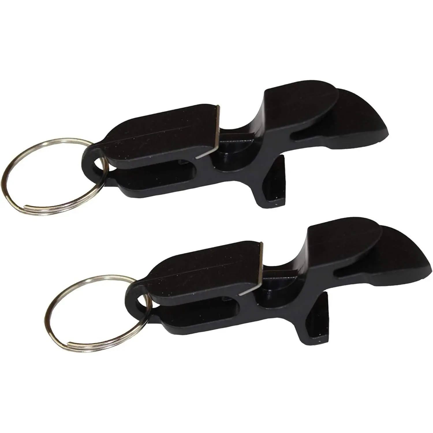 Black Plastic Bottle Opener & Shotgunning Tool - 2-Pack Bar Utensils for Parties, Drinking Favors