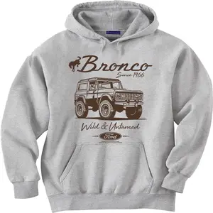 Ford Bronco Hoodie Sweatshirt – Vintage Car Lover Graphic Shirt for Men | Retro Style Auto Enthusiast Pullover Gift