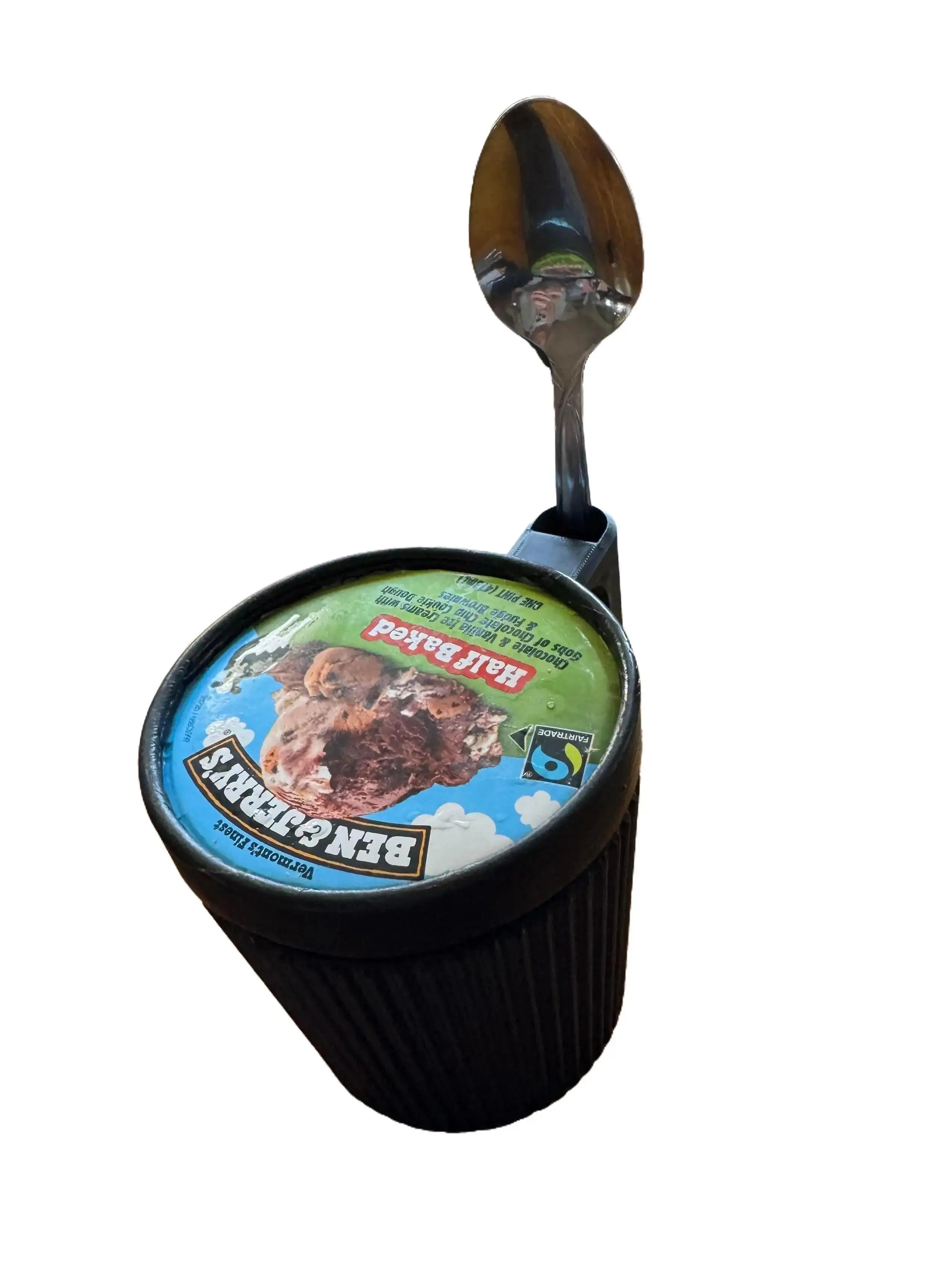 Drivebye Creations The Pint Buddy - Black 3D Printed Ice Cream Holder with Spoon Slot for Warm Hands & Dessert Convenience - Kitchen