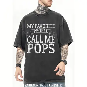 Unisex Pops Cotton Tee – Classic Round Neck with Vintage Wash and Distressed Print