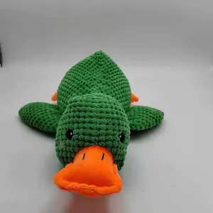 M- Pet Toy Big-Billed Duck with Quack Sound for Dogs and Small Animals, Teething and Grooming Set