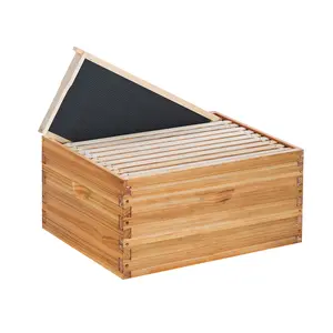 MayBee Beehive Box 8/10 Frame Langstroth Deep Brood Box Dipped in  Beeswax Includes Wooden Frames & 100% BeeWaxed Foundations (Unassembled)