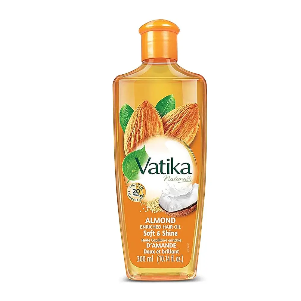 Vatika Naturals Almond Hair Oil, Hydrating Moisturizer & Nourishing Blend for Dry, Damaged Hair, Anti-Loss Treatment, 300ml, Haircare, Shiny Hair