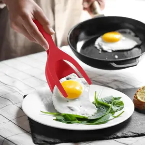 2-In-1 Silicone Turner and Spatula Tong, Non Stick Spatula, Egg Flipper for Eggs, Pancakes, French Toast & Omelets, Durable Kitchen Cooking Tool, Kitchen Cooking Accessories