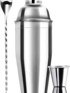 WPHUAW 24oz Cocktail Shaker Bar Set-Professional Margarita Mixer Drink Shaker Professional Stainless Steel Bar Tools Built-in Bartender Strainer for Martini Kit