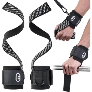 Lifting Wrist Straps with D Ring for Weightlifting & Gym - Heavy Duty Padded Wrist Support for Men & Women - Non-Slip Hand Grip Straps for Deadlifts, Pull Ups,  Machines & Bodybuilding