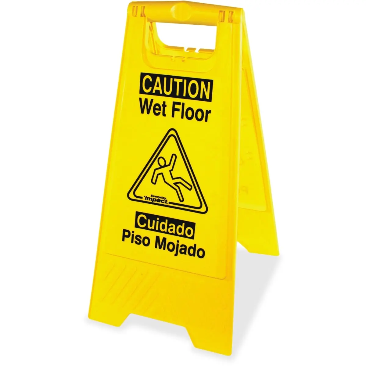 Impact Products IMP9152W English & Spanish Wet Floor Sign, Yellow & Black