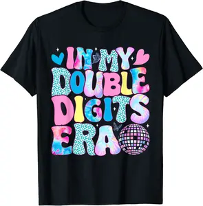 In My Double Digits Era Retro 10 Year Old 10th Birthday Girl T-Shirt - Latellestcha Shop 59B0CRL977SN