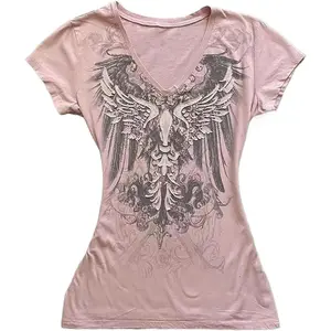 2000s Grunge Alt Shirt Y2K Vintage Harajuku Cutecore Indie T-Shirts Teen Girl Scene Clothes