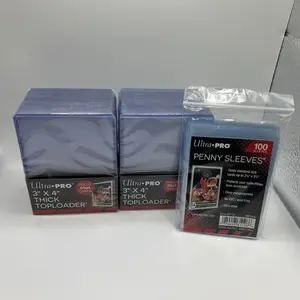 Ultra Pro 3X4 Thick 55pt Toploaders 2 Packs of 25 toploaders AND 100 Sleeves
