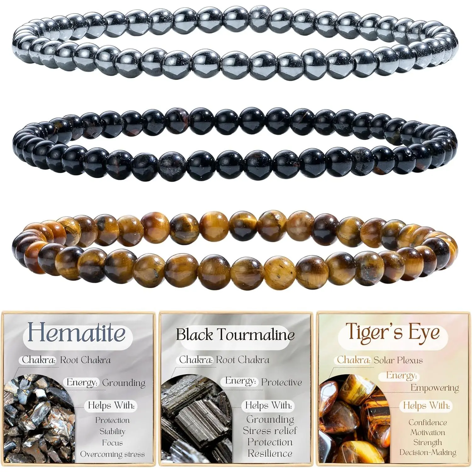 Hematite + Black Tourmaline + Tiger Eye
