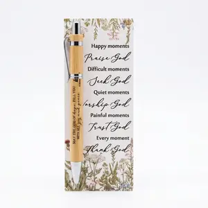 Bible Bamboo Pens with Inspirational Bookmark - Perfect for Daily Use and Gift Giving