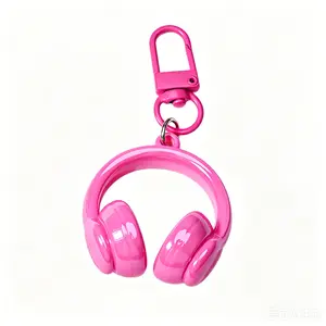 Colorful Acrylic Headphone Keychain Charm - Aesthetic 3D Pendant for Keys, Backpacks, Lanyards - Fashion Accessory for Music Fans, DIY Craft Projects