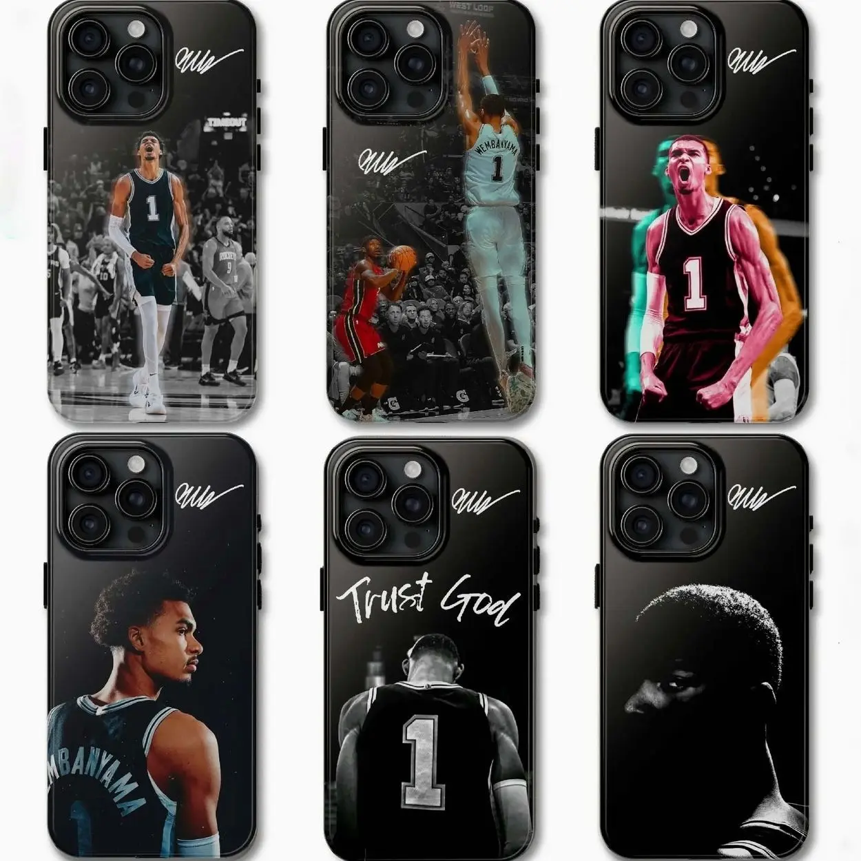 Victor Signature Custom Wireless Smartphone Shell - "Go Spurs Go" & Wemby The Alien 2026 Basketball Playoffs Themed, Shock-Resistant Handheld Cellphone Accessory Compatible with iPhone X,11,12,13,14,15,16,17 & More Devices, Casing