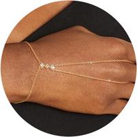 3cz square hand bracelet-GD