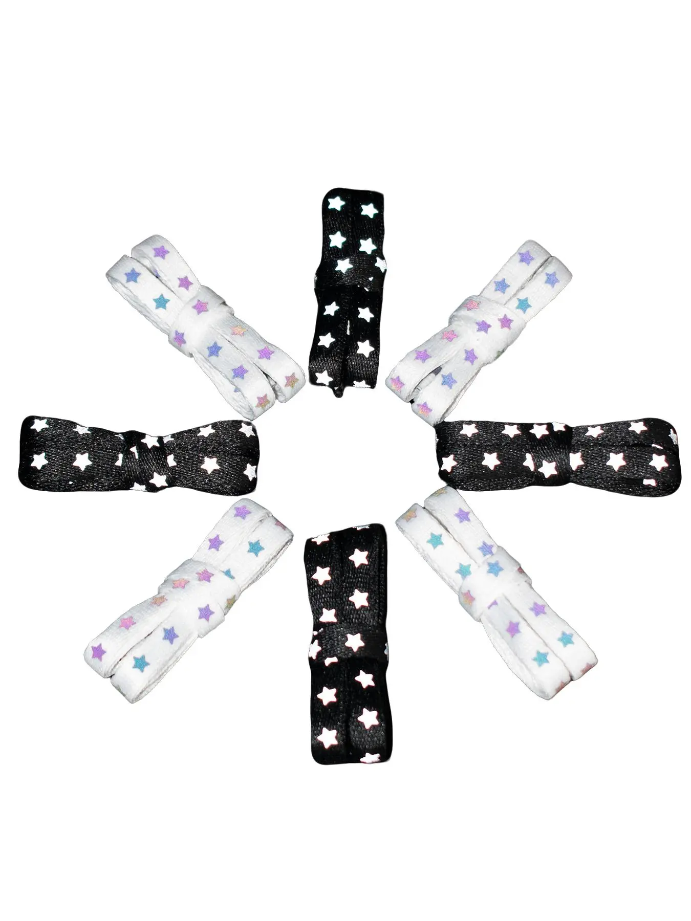 Reflective Star Laces for Casual Sports Basketball Shoes, Pair Pack, Durable & Stylish Design, Perfect for Everyday Wear