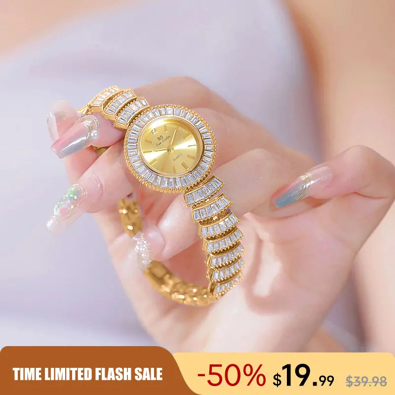 Luxury Full Diamond Bracelet Watch For Women Fashion Elegant Wristwatch With 30 Meters Waterproof Function, Chic And Unique, Perfect As A Gift With A Personal And Shiny Jewelry Feel