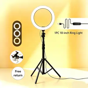 EMART 10" Ring Light with 55" Extendable Tripod and Phone Holder – Ideal for Makeup, Selfies, YouTube, TikTok Live, Vlogging | Perfect Gift for Content Creators, Girls & Boys  Adjustable,Thanksgiving Christmas Day, New Year's Day