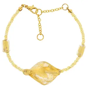 Glass Of Venice Murano Glass Royal Gold Spiral Bracelet