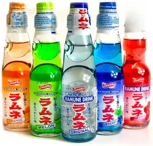 Shirakiku Ramune Japanese Soda- Shirakiku Assorted Flavors - 200ml Glass Bottles Beverage canned cockails