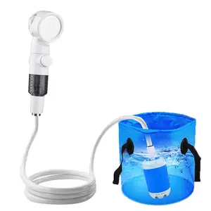 Portable Outdoor Shower, Handheld Rechargeable Camping Shower Head, Detachable Hose Switchable Shower Head, RV Travel Family Travel Garden Water Handheld Camping Shower Pump, Pet Shower, Hiking Essentials
