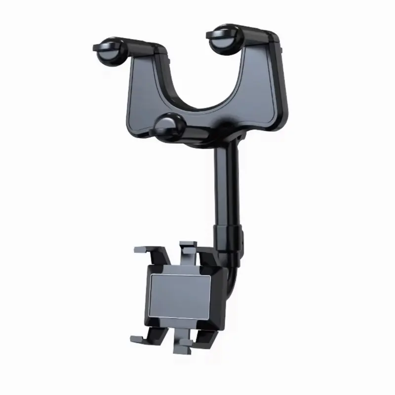360° Rotating Rearview Mirror Car Phone Mount - Universal Retractable Phone Holder