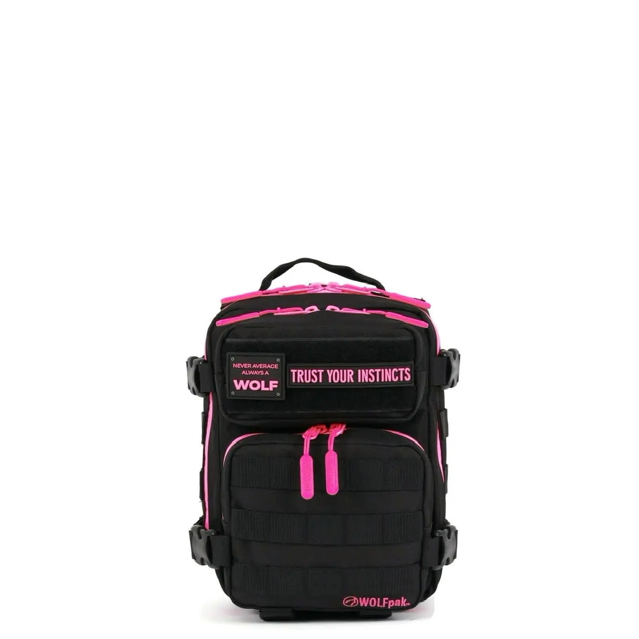 9L Modern Carrying Packable Backpack for Adults, Athletic Mini Backpack, Black-Neon Pink Functional Bag
