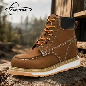 AZXPROT [Father's Day] Men's Combat Boots – Waterproof Leather Motorcycle Work Boots– Casual & Motorcycle Style
