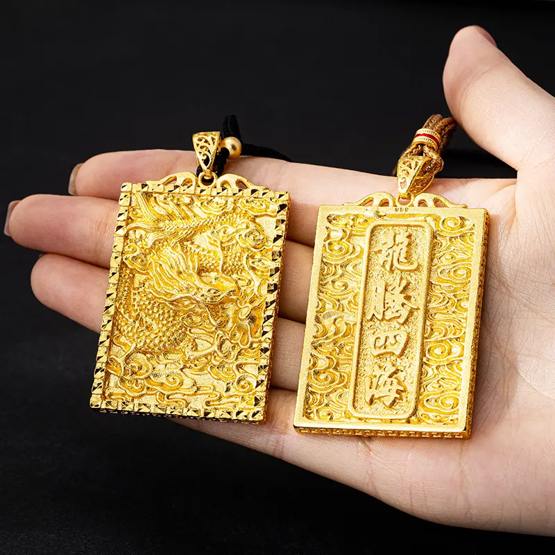 Hip-Hop Style Big Boss Pendant Domineering Dragon Soaring Across the World Pendant Unisex Vintage Necklace Long-lasting Color Jewelry High Quality,romantic,men's