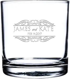 Etched Scotch Glass,Personalized Rocks Glass, Custom Whiskey Glass, Engraved Bourbon Glass, His and her name engraved scotch Glasses, Customized Snifter Glass