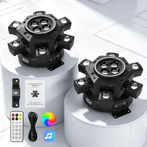XDV  150W Dynamic Light Engine: 6-Arm Kinetic Moving Head Beam – Smart Music-Matched Strobe Atmosphere Enhancer for Trendy Creators, Studio Streaming & Father's Day Festivities, Dynamic Led Lights, Rgb Led Effects