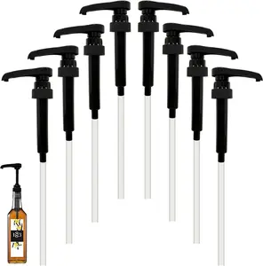 8 Pack Coffee Syrup Pump Dispenser,Black Syrup Pumps for 750ml/25.4oz Bottles, Dispensing for Liquid and Pastes,Ideal for  Bar,Cafe and Restaurant