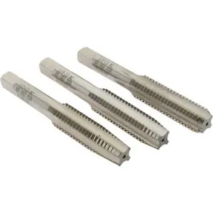 Hertel Tap Set: 1/2-13 UNC, 4 Flute, High Speed Steel, Bright Finish 3-3/8" OAL, 2B & 3B Class of Fit, 3 Pc K008989AS