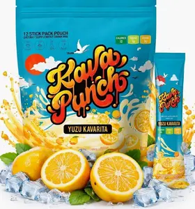 Kava Drink Mix Powder – Noble Kava Relaxation Drink, Alcohol Alternative with Buzz, Calming Packets, 12 Servings Pouch, Yuzu Flavor