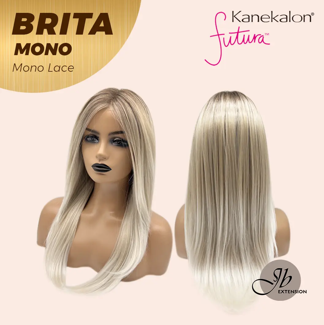 JBEXTENSION BRITA MONO Monofilament Handmade Wig 6X5 Full Monofilament Hand Tied Top Wig 22 Inches Light Blonde Mono Lace Wig with Anti-slip Silicone Strips Glueless Wig BRITA MONO【BENDY EAR TABS】