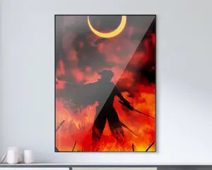 (Poster) Demon Slayer Rengoku Kyojuro Moonlight Poster, Anime Vintage Wall Art, Gift for Maang Fans