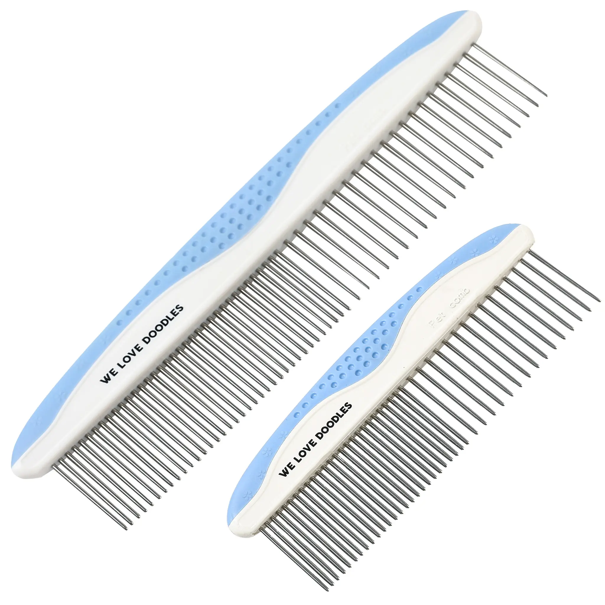 Dog Grooming Comb | Removes Tangles & For Dematting | Pet Comb | Detangler | For Matted Hair | Metal | Great For Poodles & Goldendoodles (Large & Smal