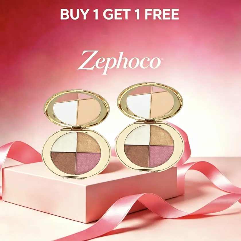 Buy 1 Get 1 Free！4-in-1 All-in-One Highlighter Blush Eyeshadow Palette - 4 Gorgeous Shades for Natural Glow, Cheek Color & Eye Makeup - Ultra-Pigmented, Blendable Formula - Perfect for On-The-Go,Daily Use & Makeup Beginners Cosmetic Facial Flawless Glossy