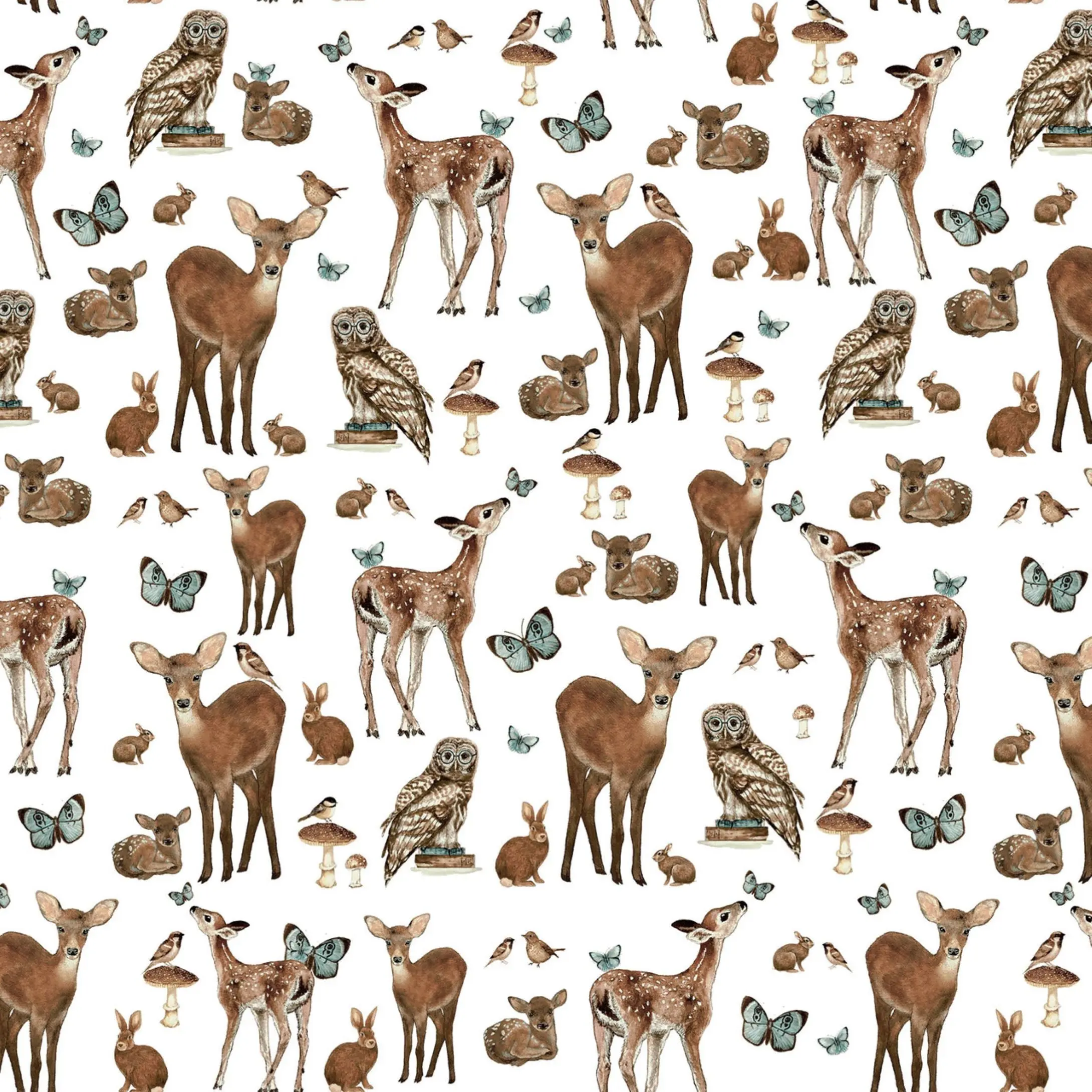 Henry Glass Whimsical Woods Allover Animals Quilting Cotton Fabric