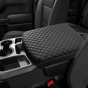 1.2in Thickness Center Console Cover Compatible with 2019-2025 Chevy Silverado/ Sierra Jump Seat Accessories, Middle Console Armrest Cushion Lid Leather Protective Cover (for Jump Seat Console)