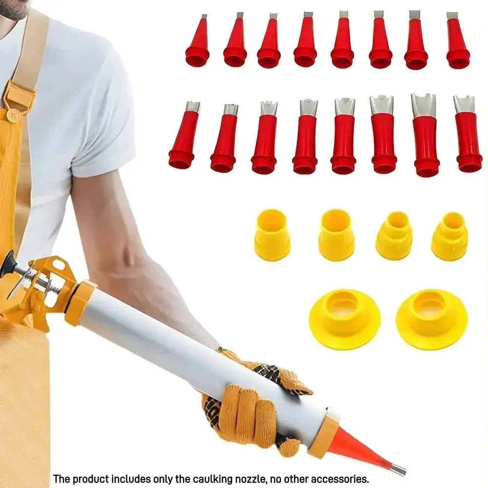 Silicone Caulking Tool Kit, Caulking Tool with Accessories, Professional Caulking Tool for Kitchen Bathroom Sink Joints, Durable Hand Tool for Home, Nozzle
