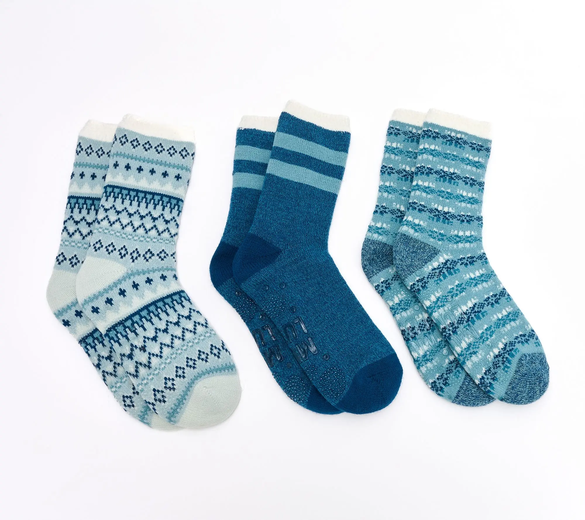 MUK LUKS Set of 3 Jojoba Infused Cozy Lined Lounge Socks MUK LUKS Set of 3 Jojoba Infused Cozy Lined Lounge Socks