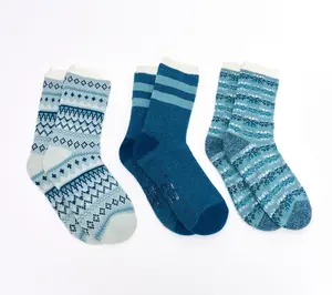 MUK LUKS Set of 3 Jojoba Infused Cozy Lined Lounge Socks MUK LUKS Set of 3 Jojoba Infused Cozy Lined Lounge Socks