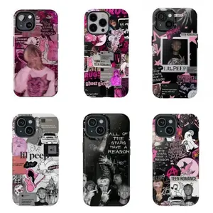 Lil Peep Collage Phone Case Rap Fan Cover Compatible with iPhone 11-17 Pro Max/Plus and Samsung Galaxy S23-25